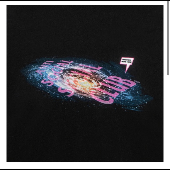 NWT Anti Social Social Club Edge Of the World Black Hoodie Medium - Picture 2 of 5